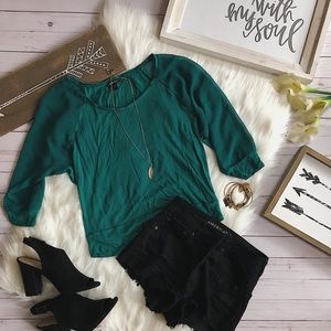 Express Multi Fabric “Baseball” Style Top